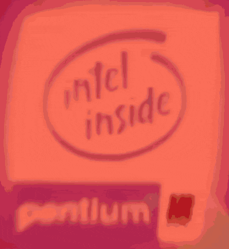 a green background with intel inside and pentium written on it