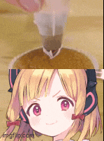 a close up of a person pouring something into a cup next to a close up of a girl 's face .
