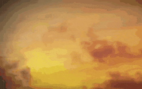 a close up of a person 's face with a sunset in the background .
