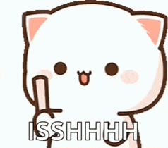 a cartoon cat is holding a fan in its mouth and says cisshhh .