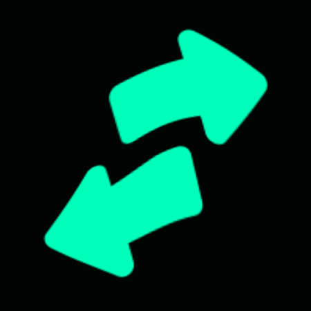 a pair of green arrows pointing in opposite directions