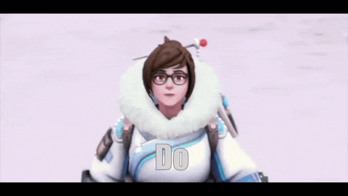 a cartoon character says " want to " in front of a snowy background
