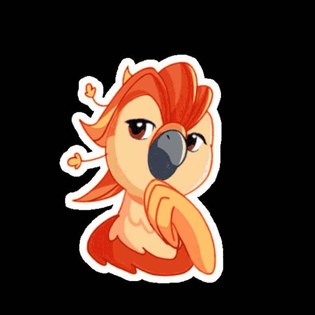 a cartoon bird with a light bulb above its head