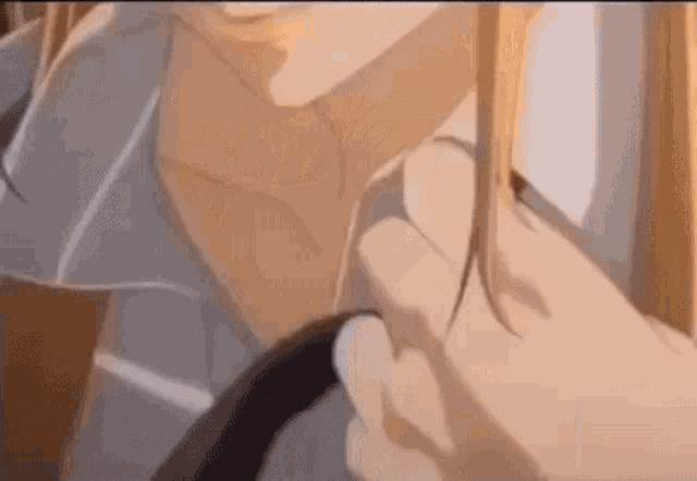 a close up of a person 's neck and shoulder in a cartoon .