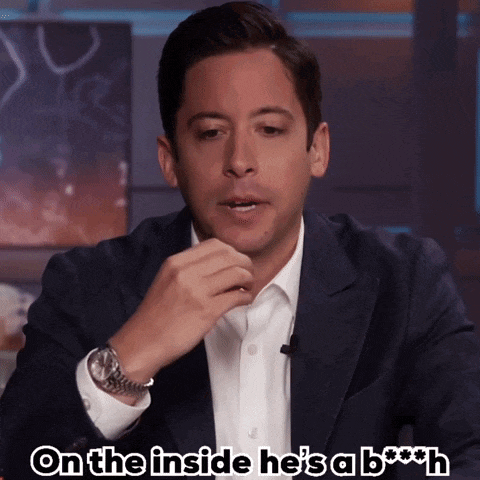 a man in a suit says on the inside he 's a b * * h