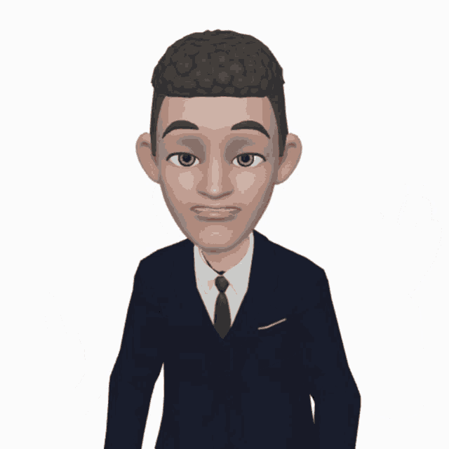 a cartoon man in a suit and tie with his mouth open