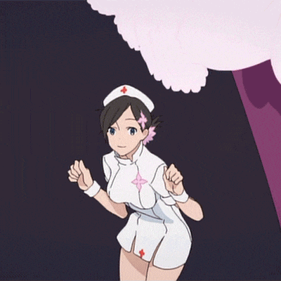 a cartoon nurse with a cross on her hat
