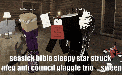 seasick bible sleepy star struck meg anti council giggle trio sweep