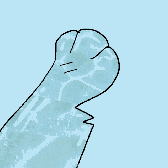 a drawing of a cat 's paw that looks like it 's covered in water