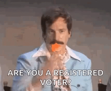 Are You A Registered Voter Confetti GIF - Are You A Registered Voter Confetti Straight Face GIFs