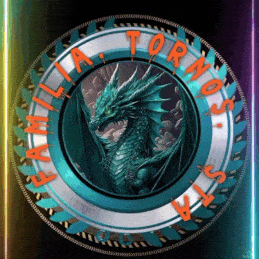 a picture of a dragon in a circle with familia tornos written on it