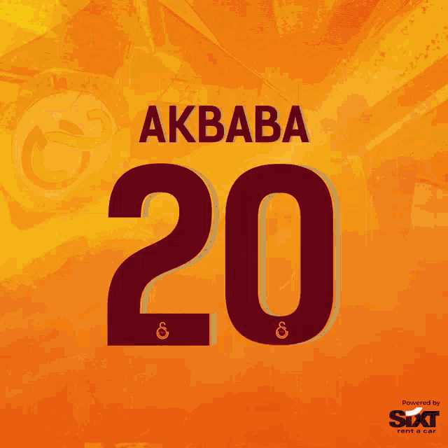 the number 20 is on a yellow and orange background