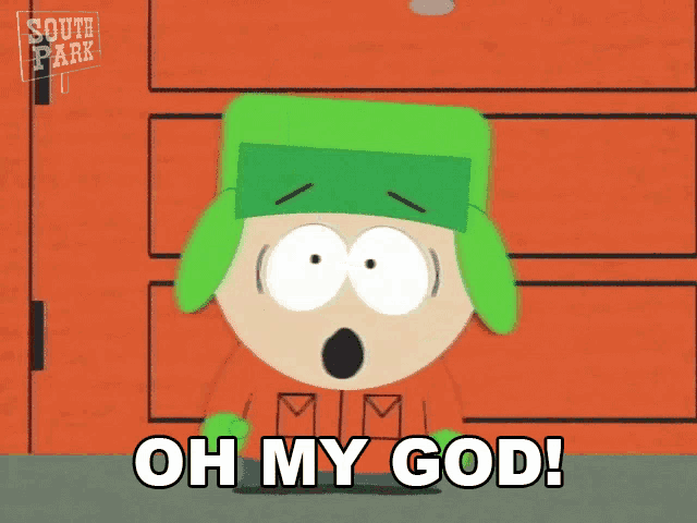 kyle from south park says oh my god in a cartoon