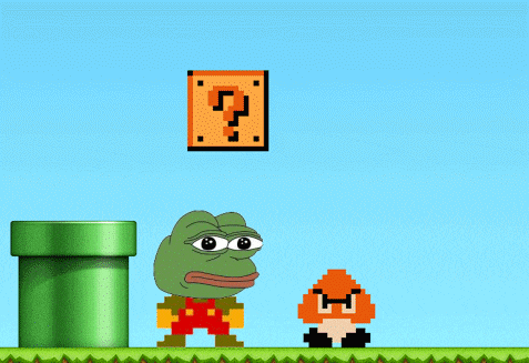 a cartoon of a frog wearing a red hat and overalls