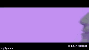 a man is smoking a cigarette in a purple background .