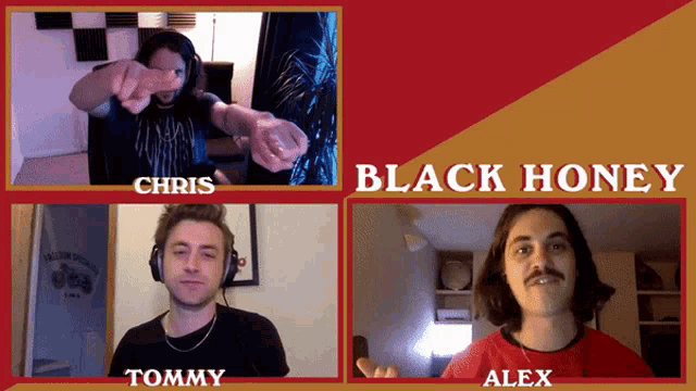 chris tommy and alex are featured on a black honey advertisement