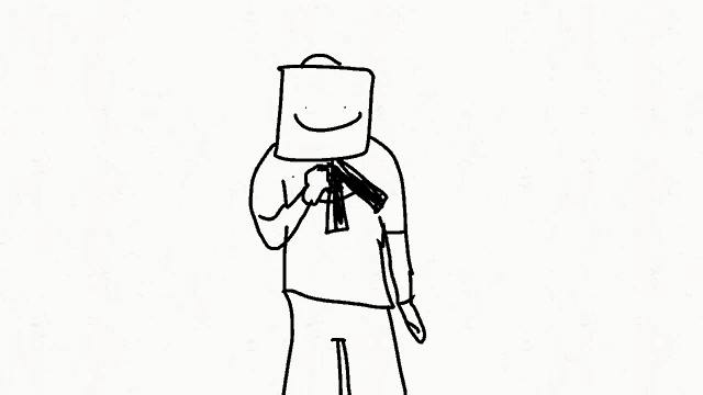 a black and white drawing of a person with a t on their chest