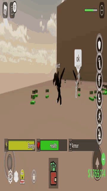 a screenshot of a video game with a person named erick