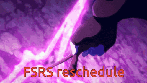 a purple background with the words fsrs reschedule in red