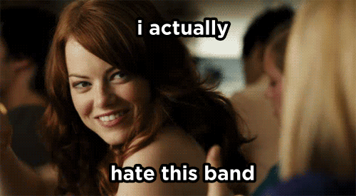When You Pretend To Like Something Your S.O. Likes. GIF - I Actually Hate This Band Emma Stone Thumbs Up GIFs