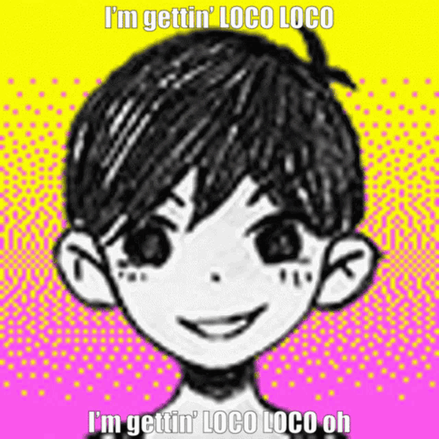 a drawing of a boy with the words i 'm gettin ' loco loco on the bottom
