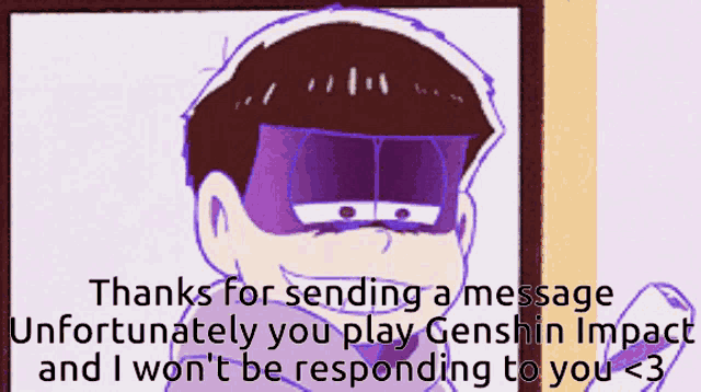 a picture of a cartoon character with a message that says thanks for sending a message