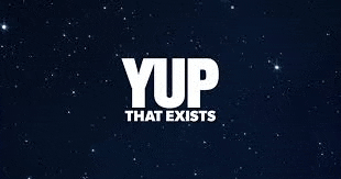 a logo for a company called yup that exists in a starry night sky .