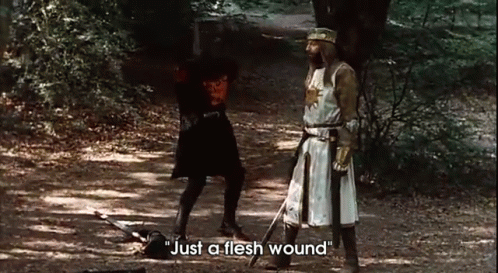Monty Python And The Holy Grail: Just A Flesh Wound GIF - Monty Python Holy Grail Just A Flesh Wound GIFs