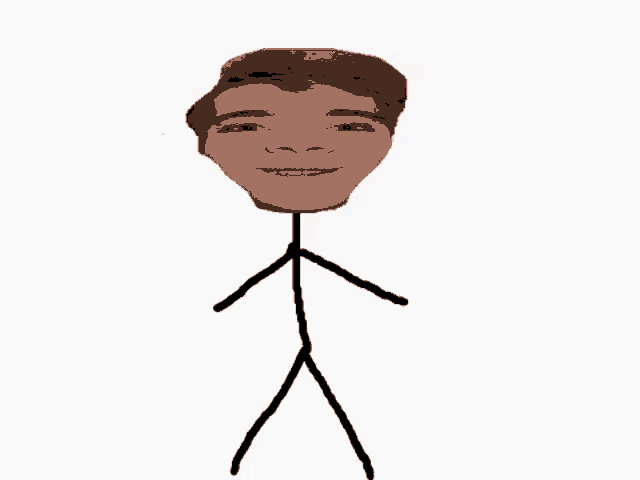 a stick figure with a face on it