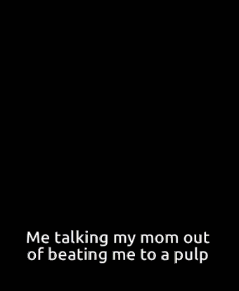 a man with his eyes closed is talking to his mom about beating him to a pulp