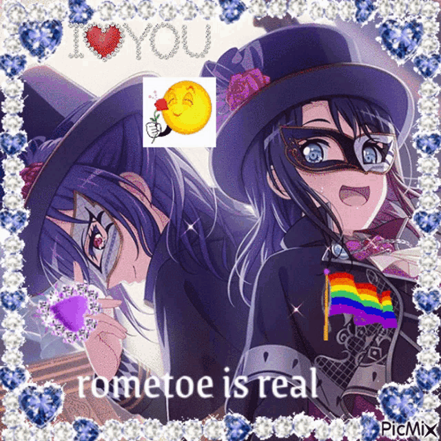 a picture of a girl with the words rometoe is real in the corner