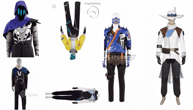 a collage of various costumes including one that says ' cosplay ' on the bottom