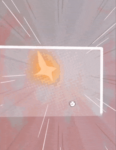 a drawing of a fireball with a white center