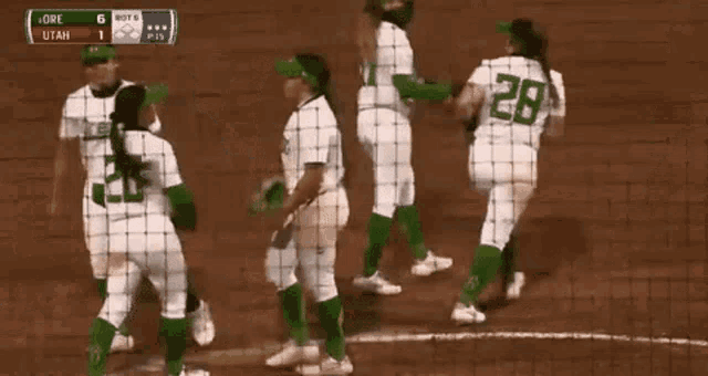 a softball game between utah and oregon is being played