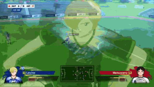 a soccer game with levine and matsuyama playing
