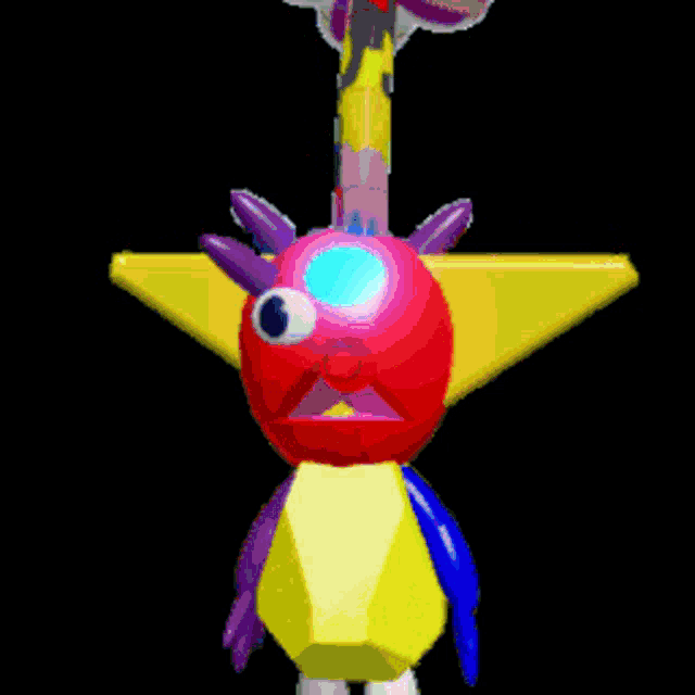 a colorful image of a cartoon character is being displayed on a screen .