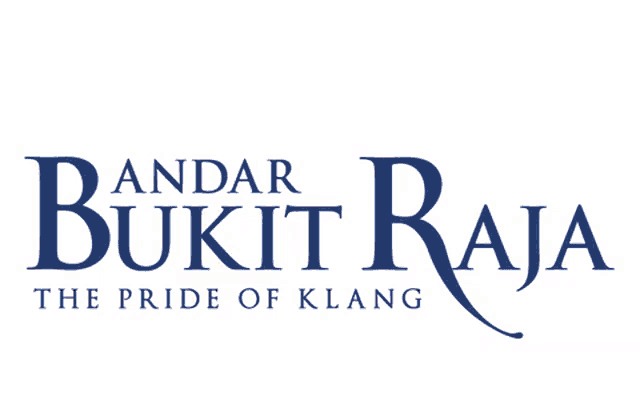 a logo for bandar bukit raja with a crown on top
