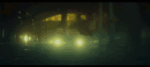 a blurred image of a person 's eyes with a yellow light behind them