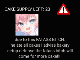 a sign that says cake supply left 23