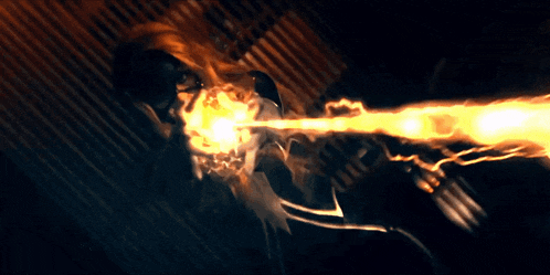 a computer generated image of a person shooting a bright light