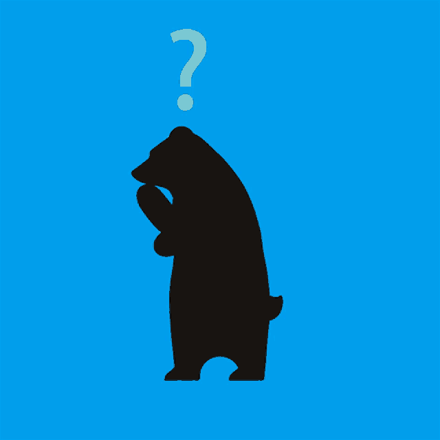 a silhouette of a bear with a light bulb above its head