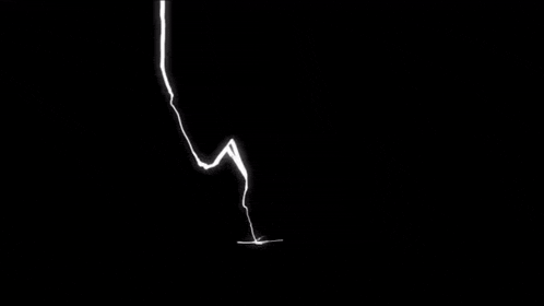 a drawing of a lightning bolt on a black background