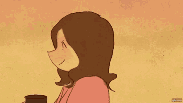 a cartoon of a man and woman looking at each other