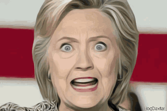 a drawing of hillary clinton with the name hoqdaxter on the bottom right