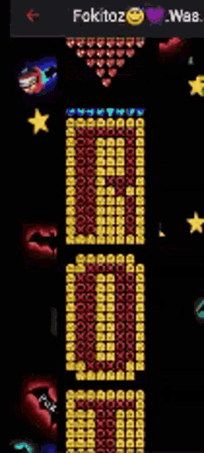 a cell phone screen with a bunch of emojis on it .