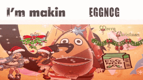 a christmas greeting card that says i 'm makin eggnog merry christmas