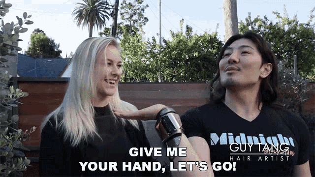 Give Me Your Hand Lets Go Guy Tang GIF - Give Me Your Hand Lets Go Guy Tang Lauren Nikhol GIFs