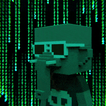 a cartoon character wearing sunglasses stands in front of a green background with chinese characters