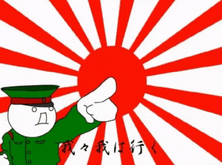 a cartoon of three soldiers pointing at something with a red star on their hats