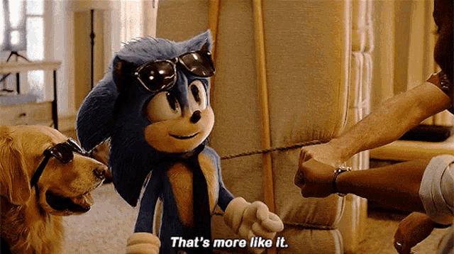 Sonic Movie2 Thats More Like It GIF - Sonic Movie2 Thats More Like It Fist Bump GIFs